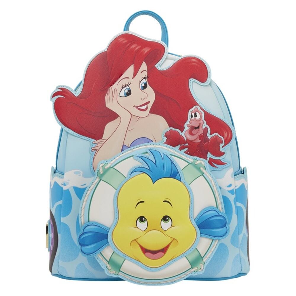 Loungefly The Little Mermaid Exclusive Ariel, Flounder & Sebastian Mini Backpack